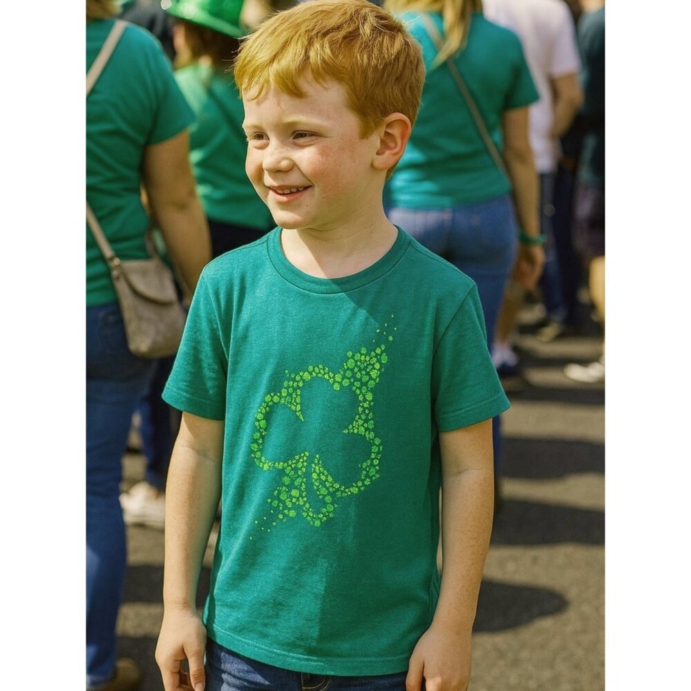 Cat & Jack Boys T-shirt St. Patrick's day Shamrock Three-leaf Clover Top shirt